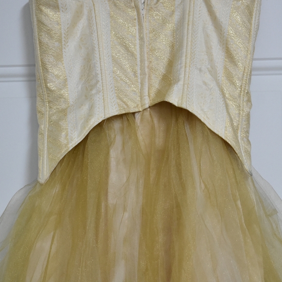 GUNNE SAX Vintage Gold Corsette Dress Size 5/6 - Picture 4 of 6